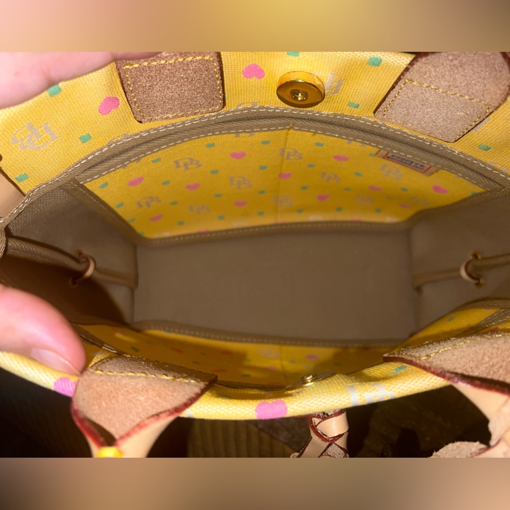 Dooney & Bourke Yellow Bag with Pink and Green Accents - Picture 5 of 8